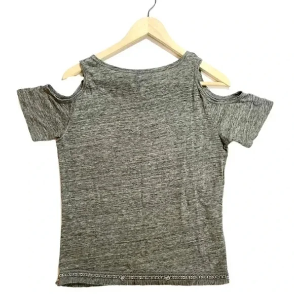 Derek Lam 10 Crosby Gray Linen Cold Shoulder Top - Picture 6 of 6